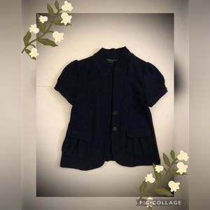 (2)BCBGMAXAZRIA Navy blue shirt sleeve sweater